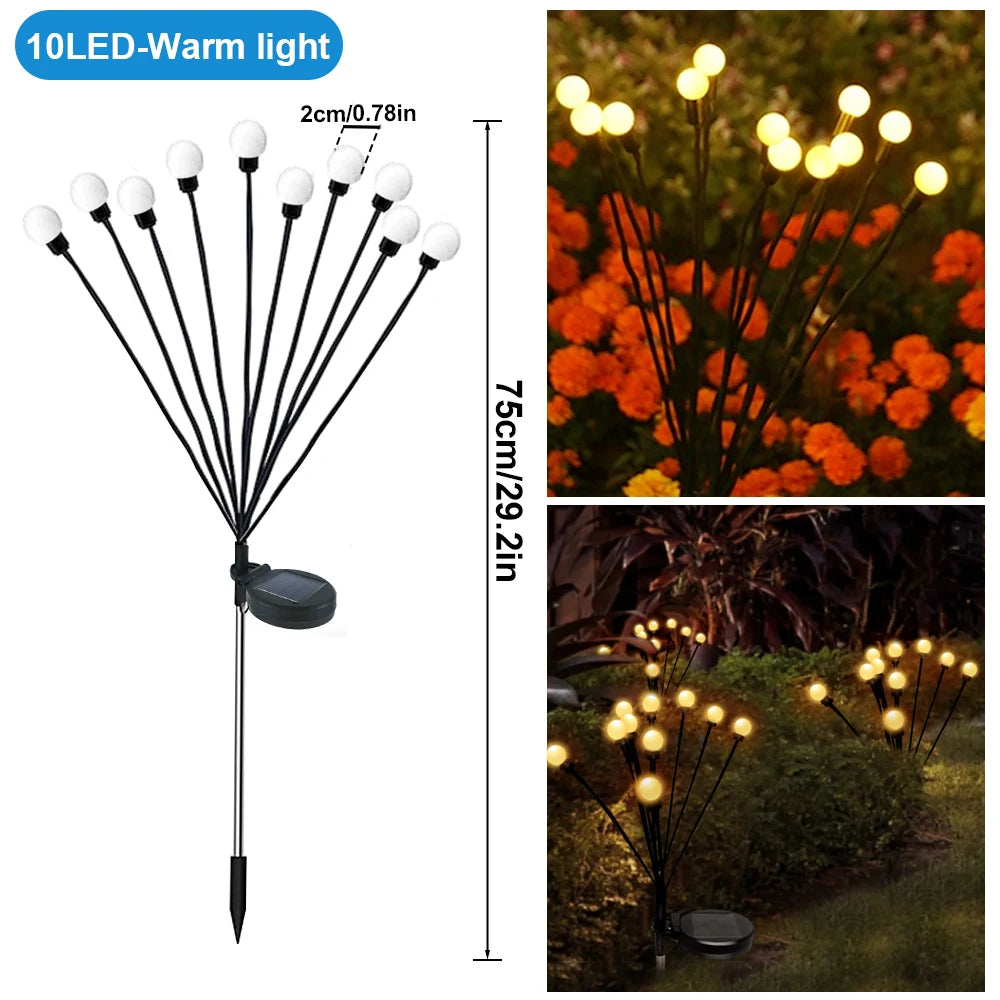 LED Solar Jellyfish Mushroom Fairy Light RGB Waterproof Energy-saving Solar Garden Lamp for Outdoor Lawns Courtyard Decor Light