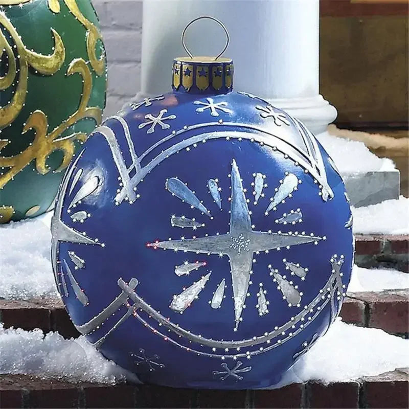Big Outdoor Christmas Inflatable Decorated Ball 60cm PVC Giant Big Large Balls Xmas Tree Decorations Ball without Light Ornament