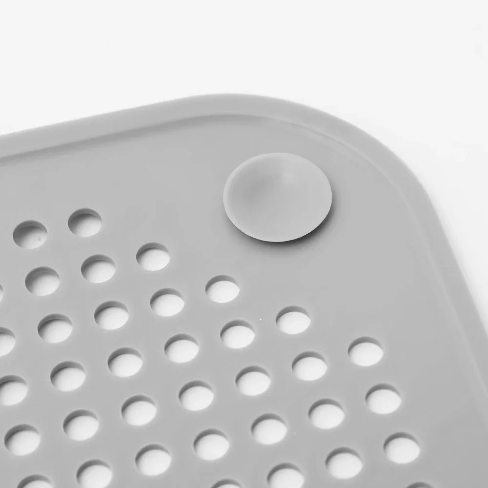 Square silicone absorbent drain for drains, kitchens, bathrooms and showers to prevent sinks from clogging the drain