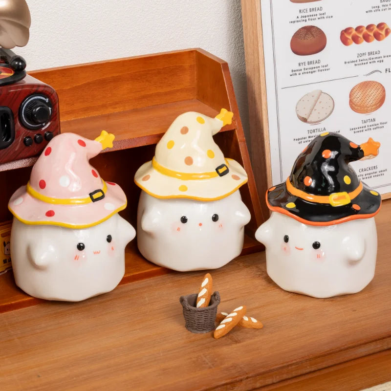 Creative Funny Ghost Ceramic Mugs Coffee Cups with Lids Office Afternoon Tea Coffee Cup Halloween Easter Gifts Friends