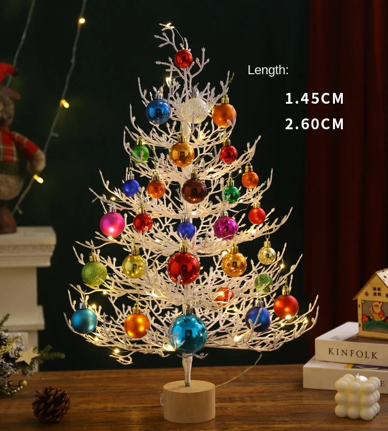 Christmas party decorations Christmas tree desktop decorations Christmas decorations simulation tree white decorative balls