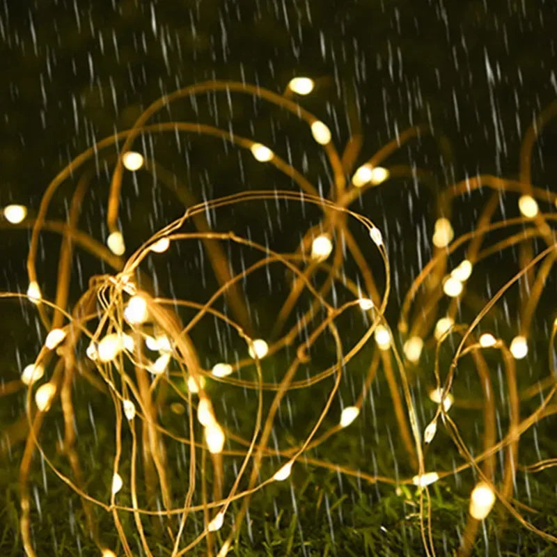 Led Solar Fairy String Lights 8 Modes Christmas Led Light Outdoor Garden Patio Wire Garland Light Christmas Lights