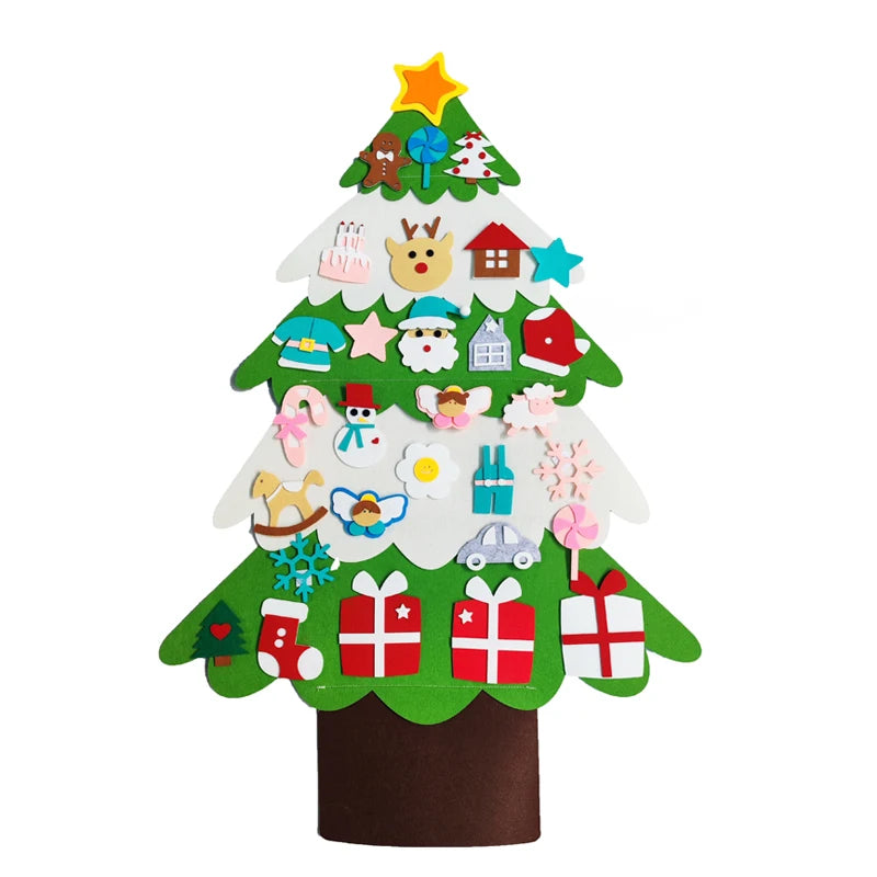 DIY Felt Christmas Tree Christmas Decoration for Home Navidad New Year Christmas Ornaments Santa Claus Xmas Kids Gifts