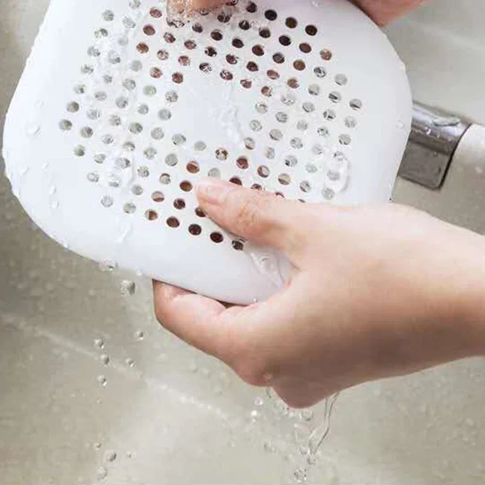 Square silicone absorbent drain for drains, kitchens, bathrooms and showers to prevent sinks from clogging the drain