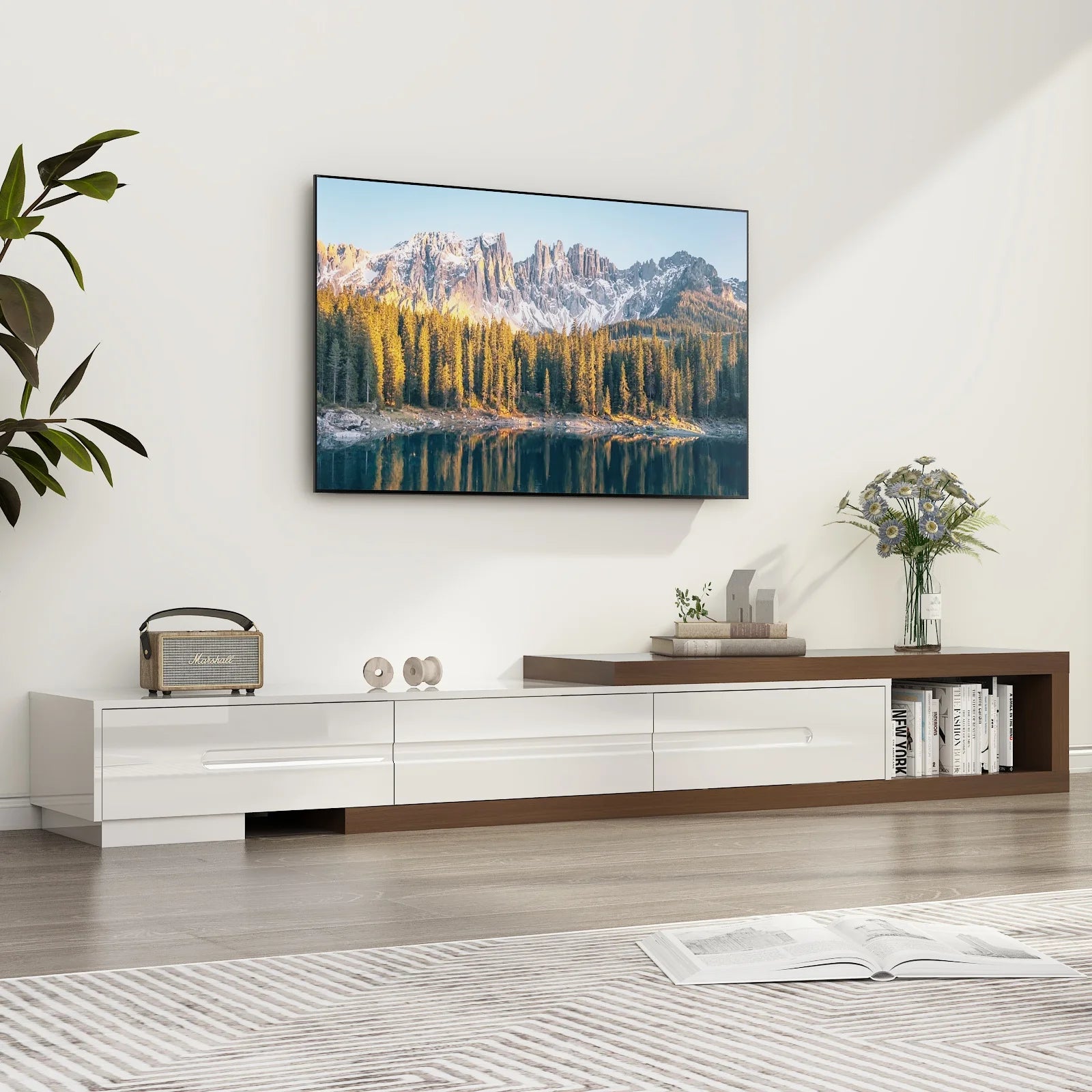 82-110'' Extendable TV Stand for Up to 120