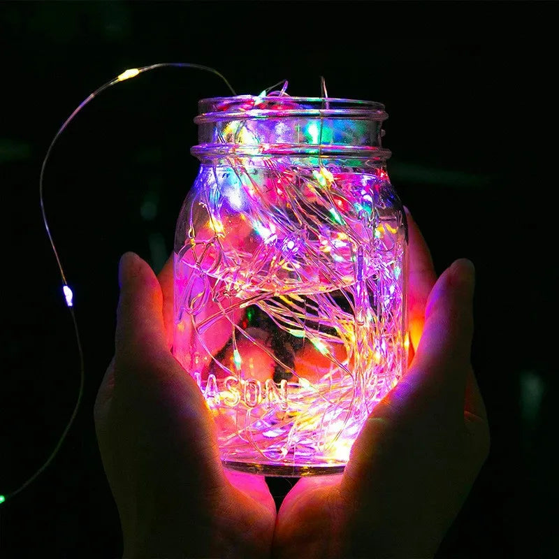 7M~42M Solar Power Fairy String Lights, Waterproof, Copper Wire, Christmas Party Garland, Outdoor Garden, Wedding