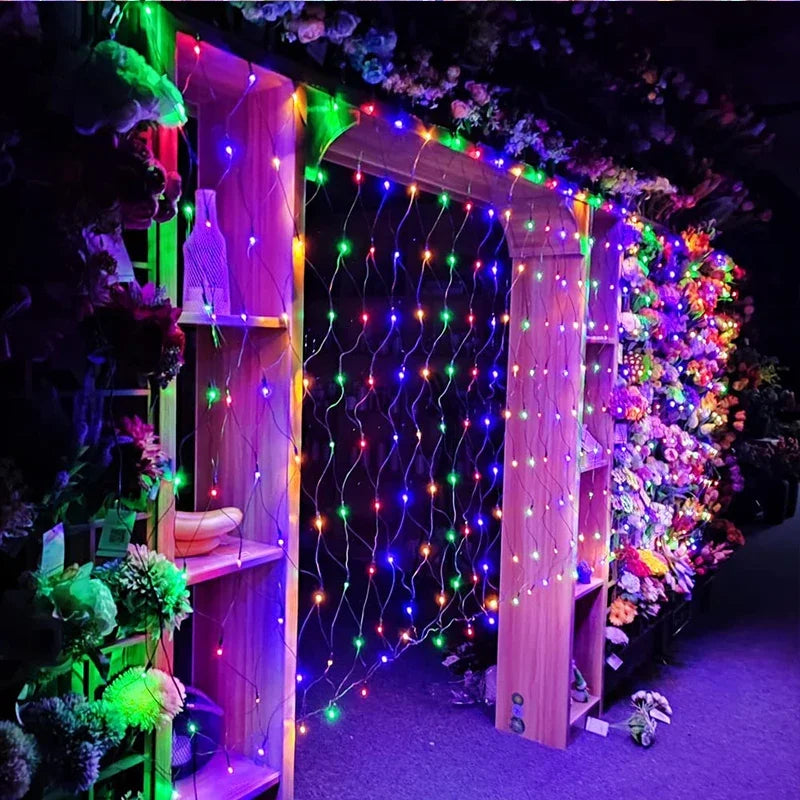1M-36M LED Outdoor Fishing Net Christmas Fairy Lights Festoon Garden Street Garland Curtain Wedding Tree Ramadan Decoration 2026