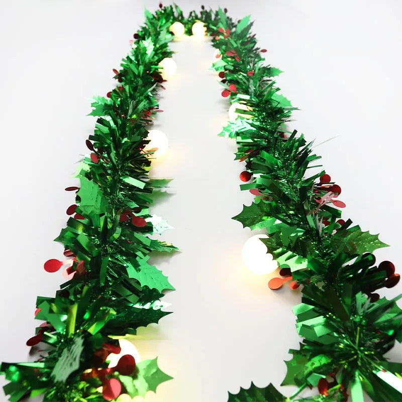 Christmas Tinsel Garland Shiny Metallic Tinsel Twist Garland Ornaments Long Glitter Christmas Tree Hanging Decor for Party Tree
