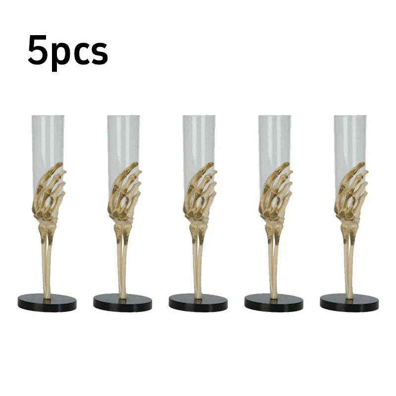 Halloween Retro Goblet Tableware Skeleton Hand Arm Design Plastic Champagne Flutes Halloween Decorations Party Bar Accessories