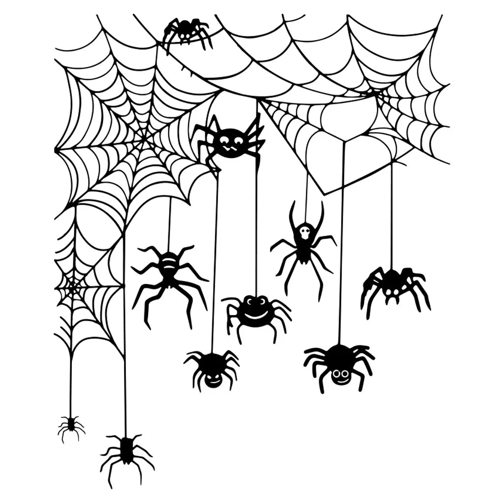 Halloween Wall Sticker Spooky Halloween Door Topper Wall Sticker Set Witch Ghost Black Cat Spiderweb Pumpkin Window for Festive