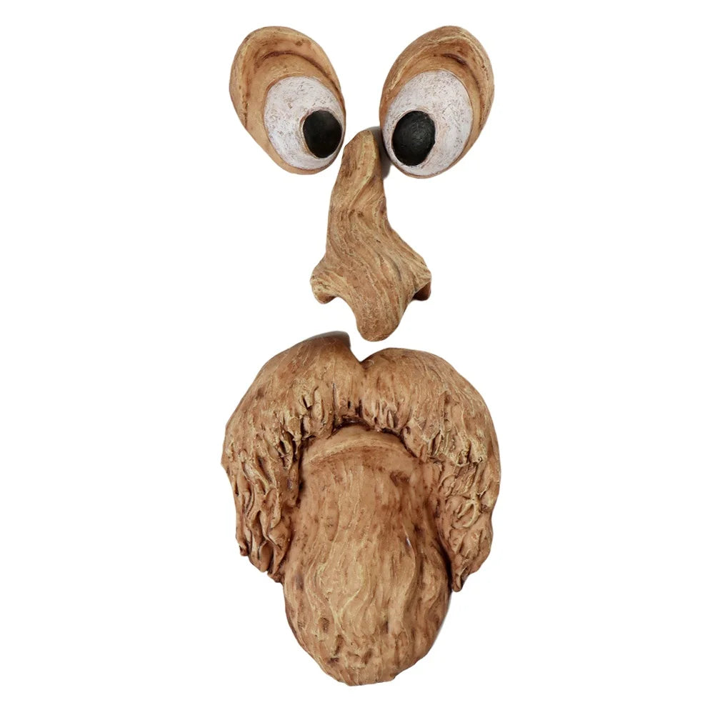 Peeker Yard Art Outdoor Tree Funny Old Man Face Sculpture Whimsical Tree Face Garden Decoration