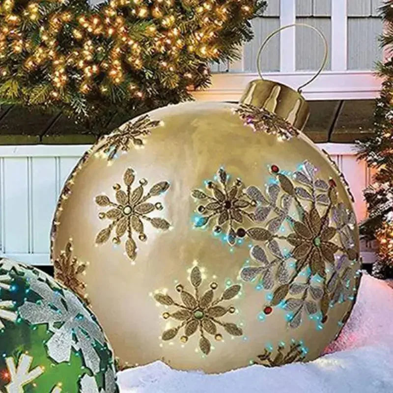 Big Outdoor Christmas Inflatable Decorated Ball 60cm PVC Giant Big Large Balls Xmas Tree Decorations Ball without Light Ornament