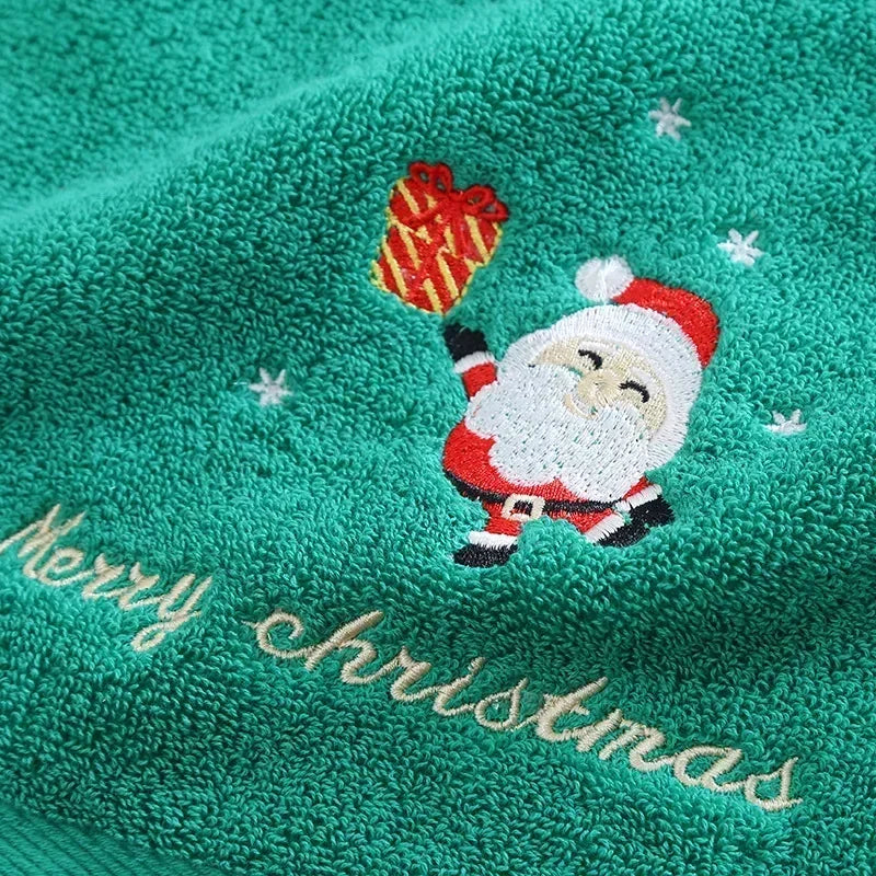 New Xmas Face Towel Christmas Decor Red Santa Claus New Year Gift Home Bathroom Washing Hand Face Towel Cloth Man Woman