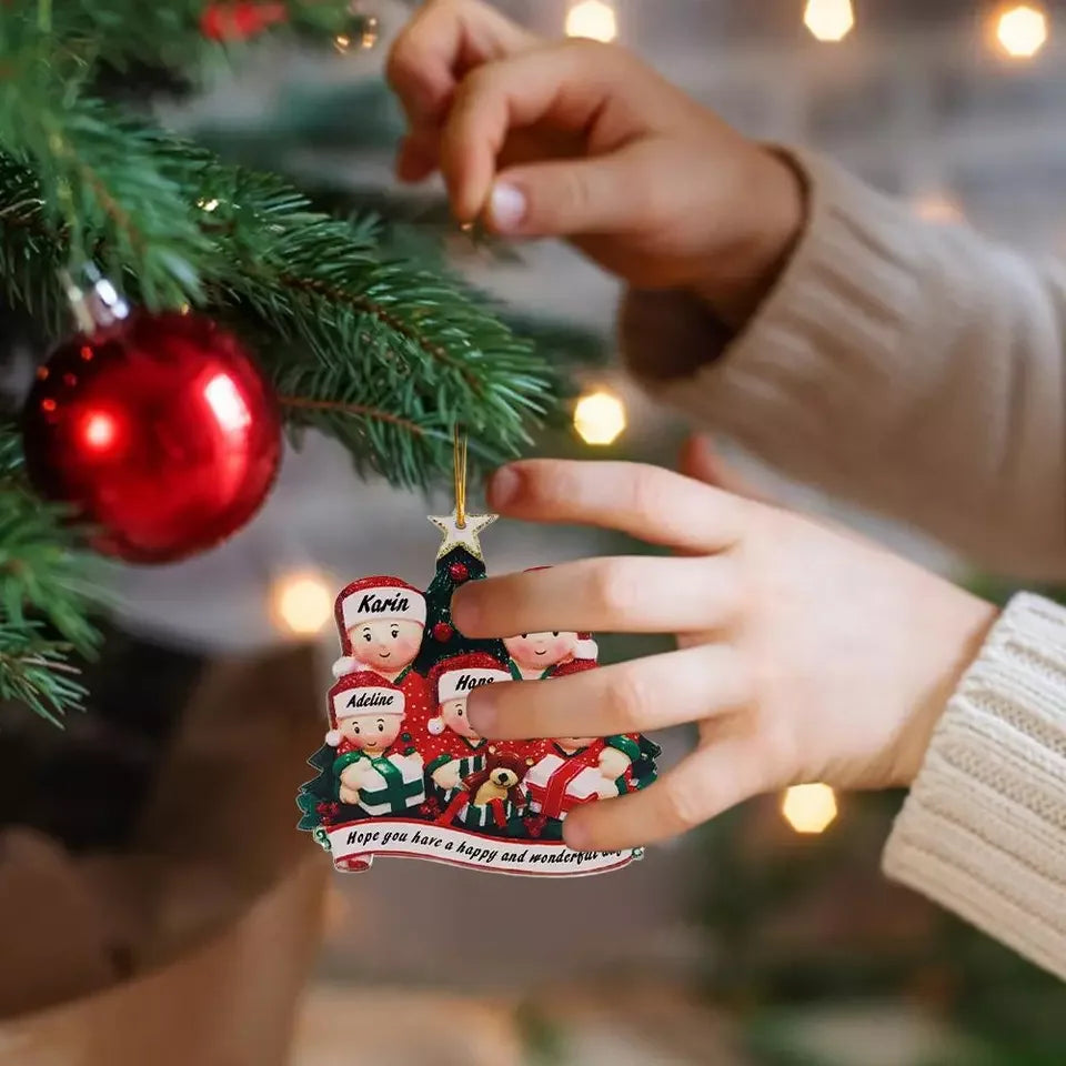 Personalized Family Christmas Ornament Cartoon Pendant Christmas Tree Hanging New Year 2024 Gift Xmas Tree Decoration for Home