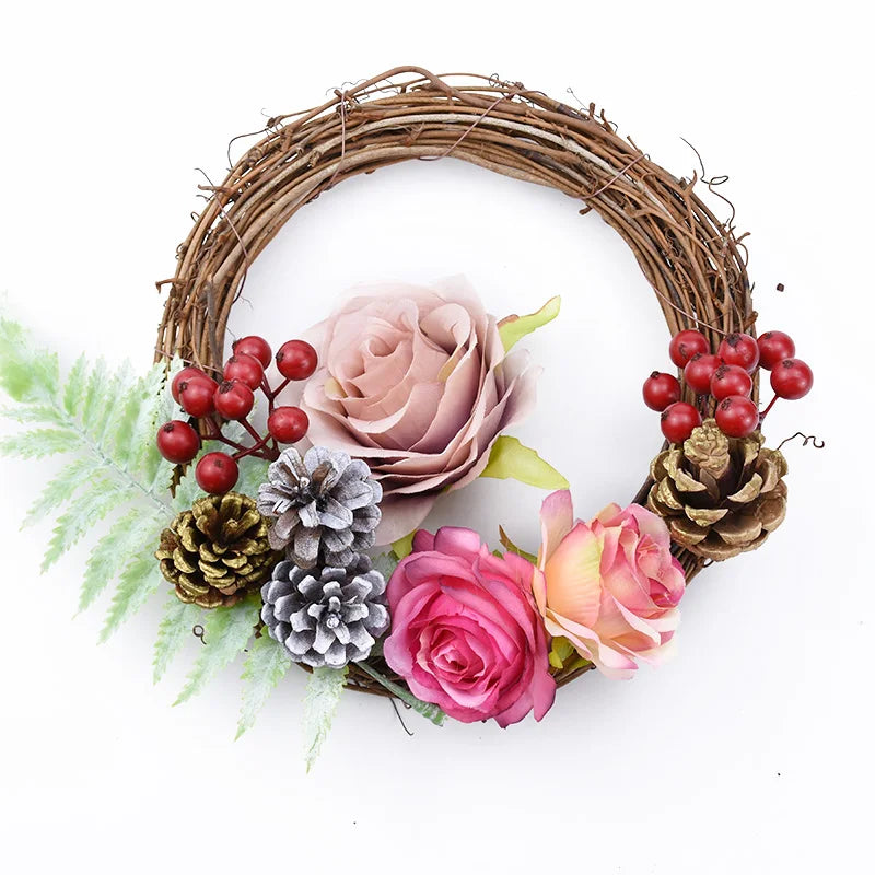 10Cm/15cm/20cm Artificial Rattan Frame Home Wedding Christmas Party Outdoor Decor DIY Gifts Bride Wreath Wall Hanging Accessory