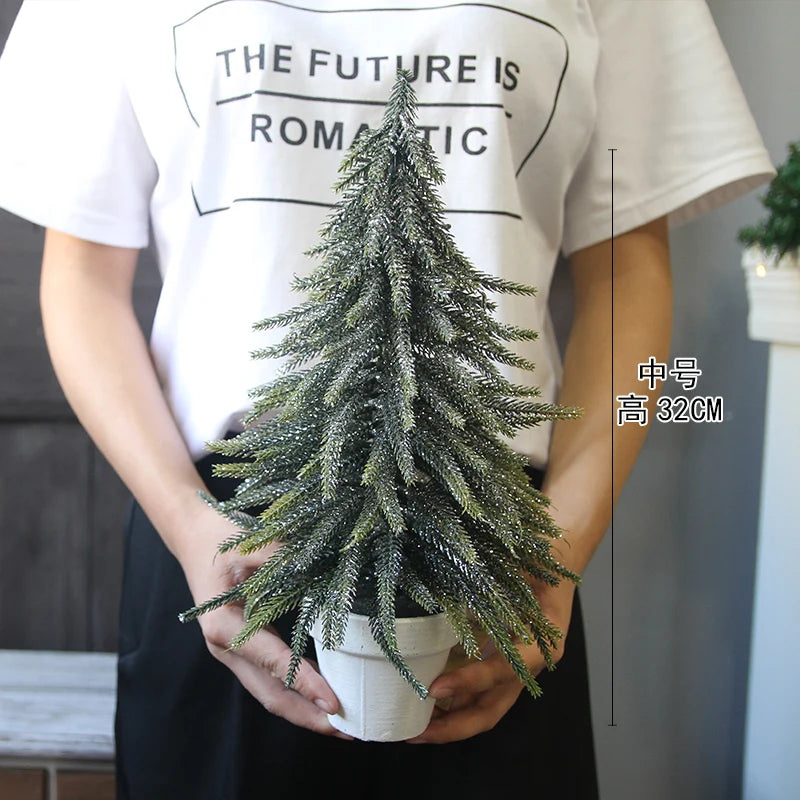 Christmas Snow Artificial White PE Tree Decoration Decor Home Party New Year Scene Shooting Ice Sculpture Museum Decoration Tree