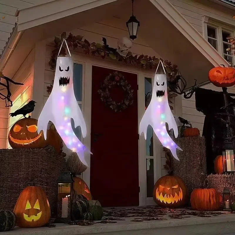 Hanging Ghost Halloween LED Luminous Ghost Children's Gift Scary Party Props Home Outdoor Courtyard Bar Hanging Decorations