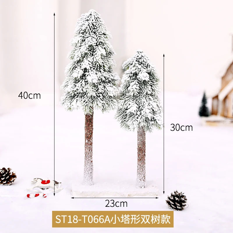 Christmas Snow Artificial White PE Tree Decoration Decor Home Party New Year Scene Shooting Ice Sculpture Museum Decoration Tree