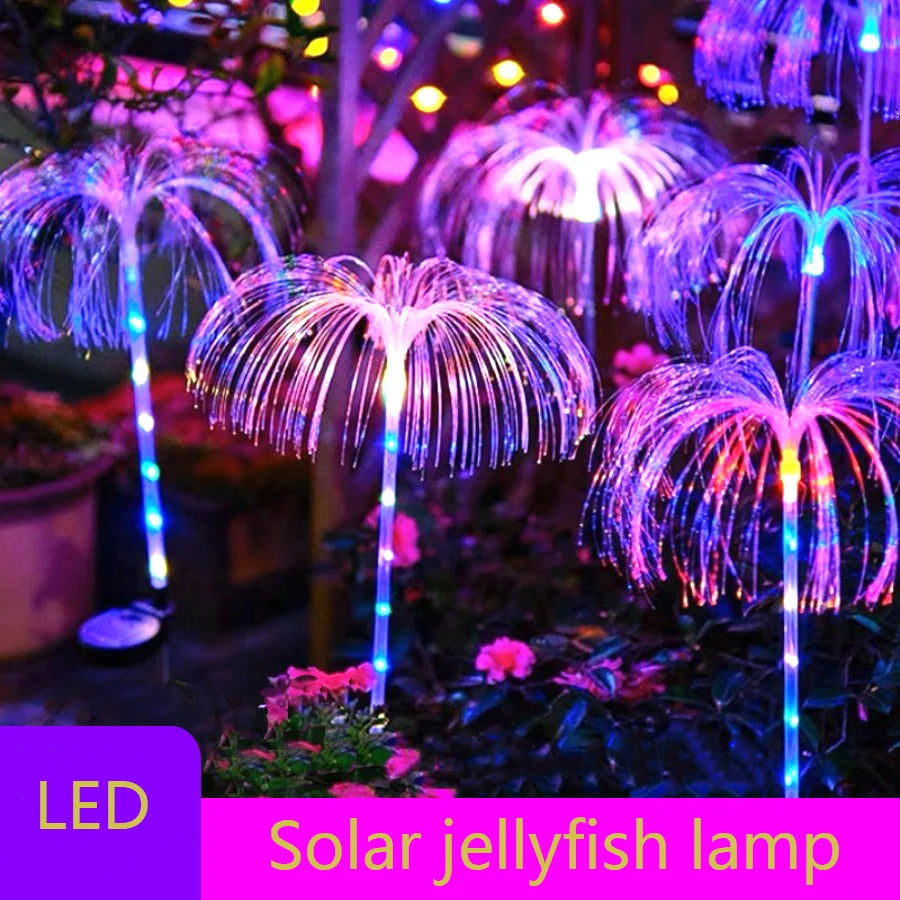 LED Solar Jellyfish Garden Lights Outdoor Waterproof Christmas Ornaments Yard Balcony Lawn Decoration Solar Powered Flowers Lamp