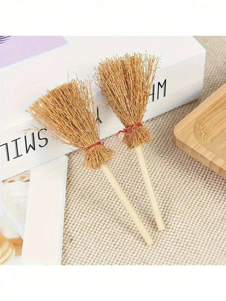 10pcs Halloween brooms, mini brooms, Halloween decorations, autumn decorations, room decorations, kitchen decorations