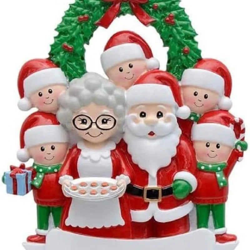 Personalized Family Christmas Ornament Cartoon Pendant Christmas Tree Hanging New Year 2024 Gift Xmas Tree Decoration for Home