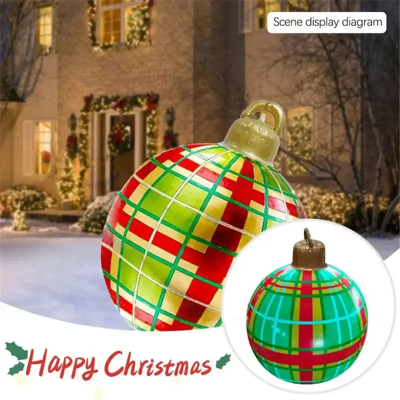 Big Outdoor Christmas Inflatable Decorated Ball 60cm PVC Giant Big Large Balls Xmas Tree Decorations Ball without Light Ornament