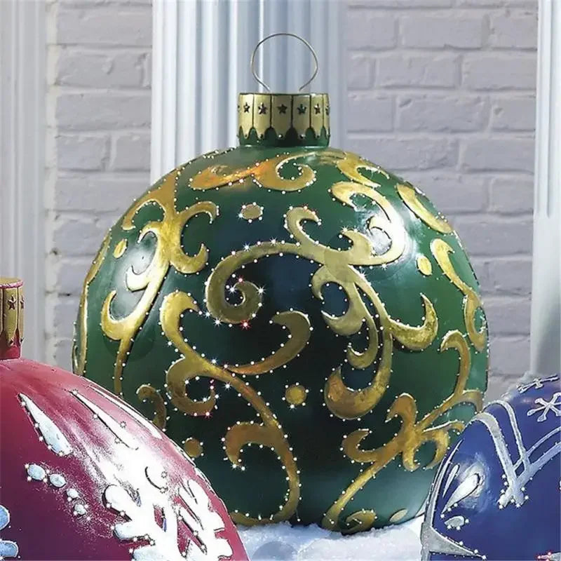 Big Outdoor Christmas Inflatable Decorated Ball 60cm PVC Giant Big Large Balls Xmas Tree Decorations Ball without Light Ornament