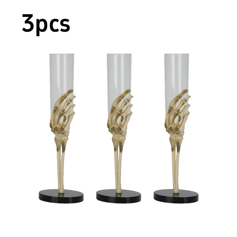 Halloween Retro Goblet Tableware Skeleton Hand Arm Design Plastic Champagne Flutes Halloween Decorations Party Bar Accessories