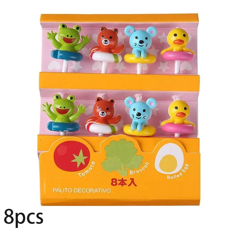 Halloween Series Plastic Fruit Fork Set Cute Cartoon Shape Cake Dessert Forks Decorations Children Lunches Toothpick Supplies