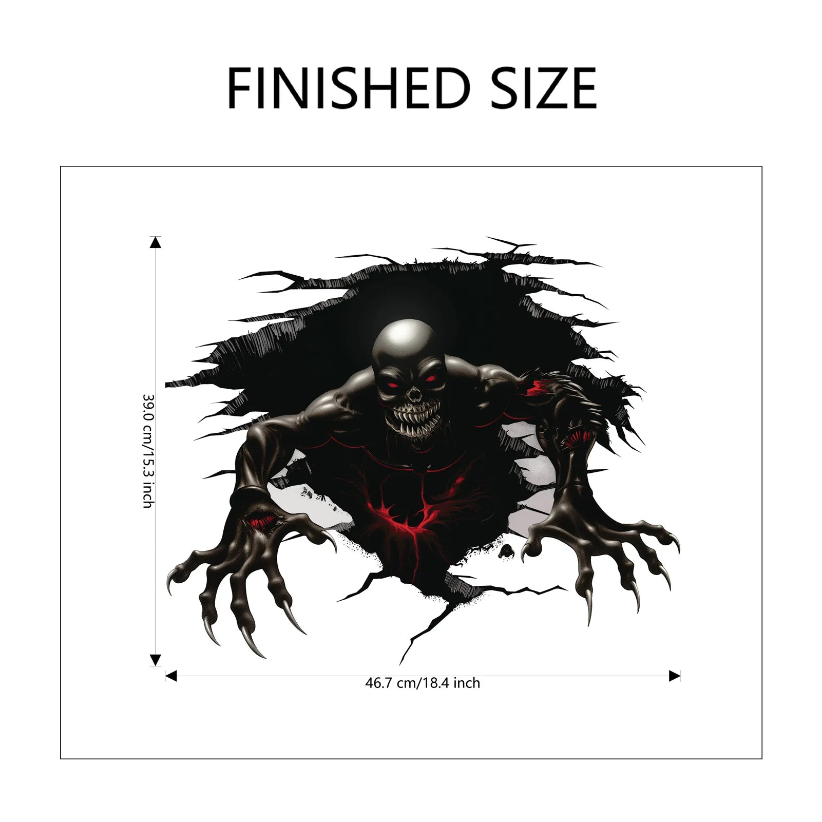 Halloween Wall Stickers Horror Thriller Broken Wall Zombie Theme Party Home Decoration Wall Stickers