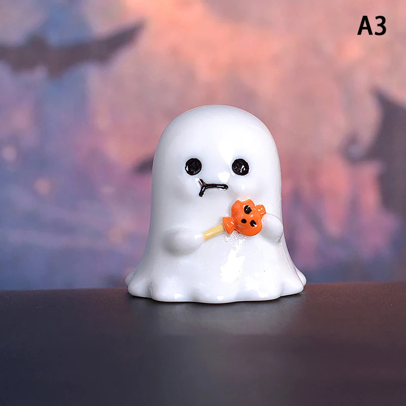 Halloween Micro Landscape Miniature Figurines Resin Craft Mini Fairy Garden Ornaments Cute Pumpkin Ghost Vampire Decoration