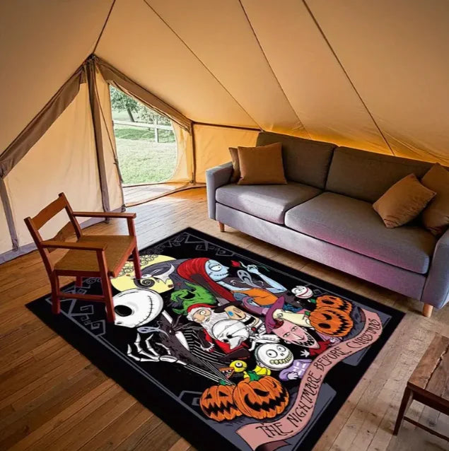 1pc Nightmare Before Christmas Outdoor Carpet Jack Skellington Halloween Christmas Floor Mat Patio Camping Living Room Bedroom