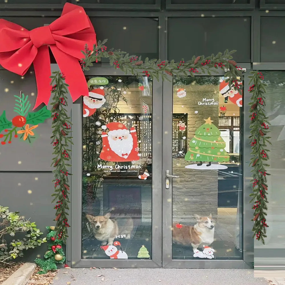 YeeNanee Realistic Christmas Spruce Garlands with Pinecone Red Berry Greenery Pineneedle Vine for Home Fireplace Mantle Decor