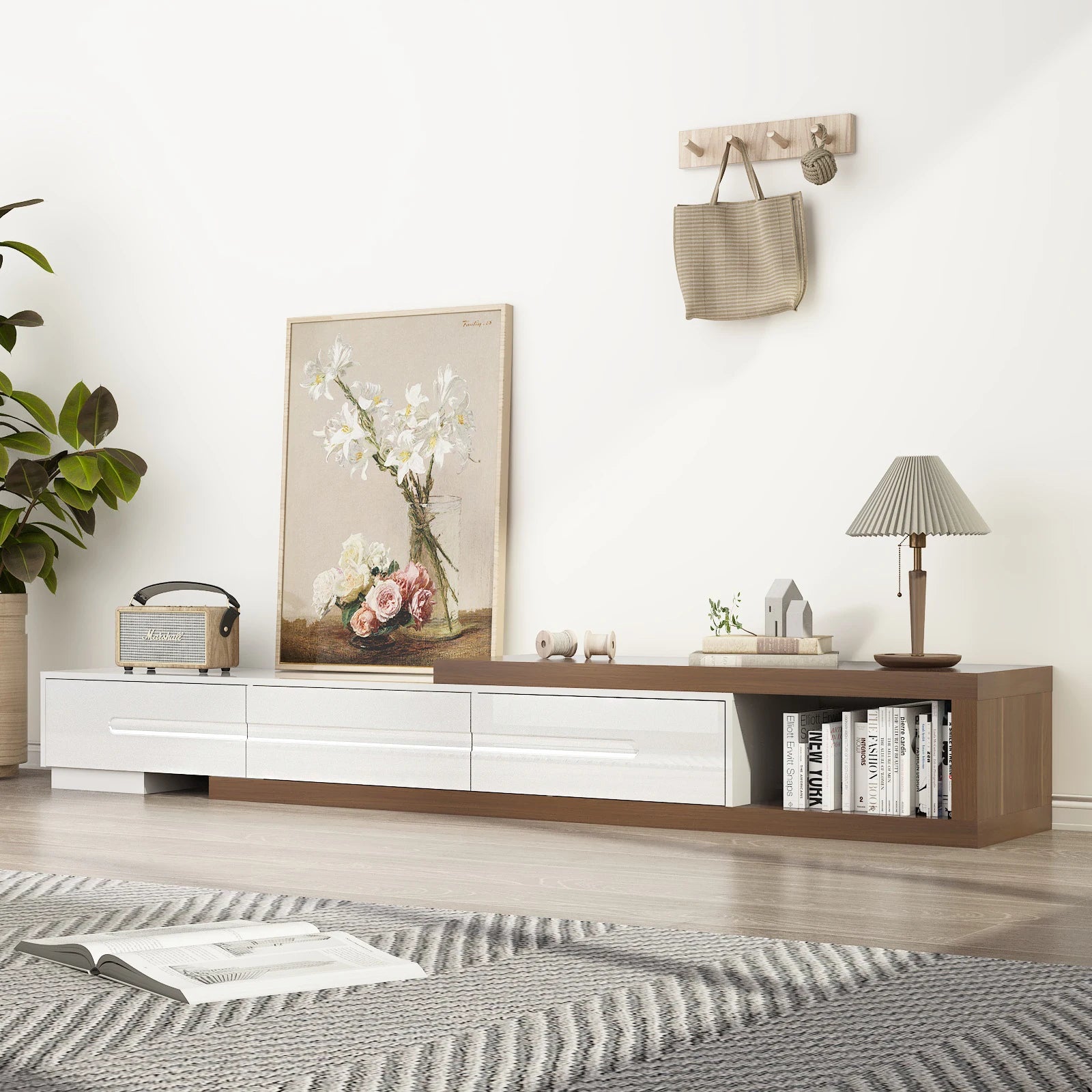 82-110'' Extendable TV Stand for Up to 120