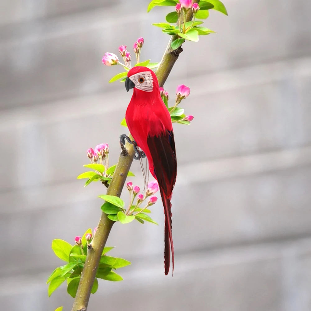 25cm Simulation Parrot Creative Foam Feather Artificial Parrot Macaw Bird Model Lawn Figurine Home Garden Ornament Decoration