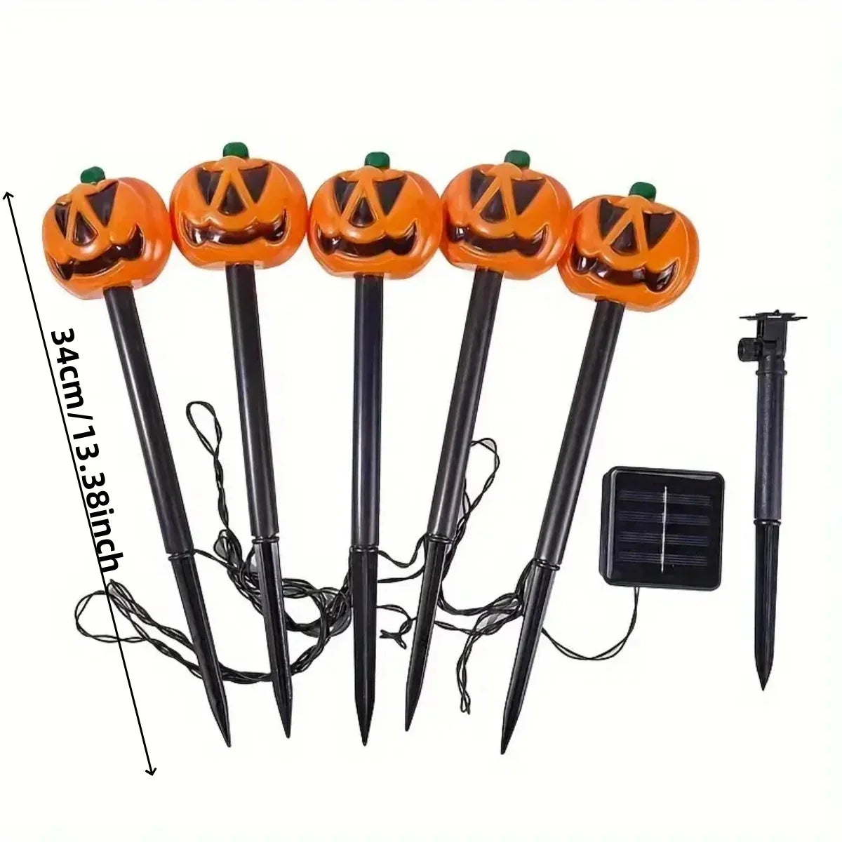 5PCS/Set Pumpkin,Ghost Solar Halloween Lights Outdoor Waterproof Pathway Light Garden Home Decoration Lamp Halloween Accessories