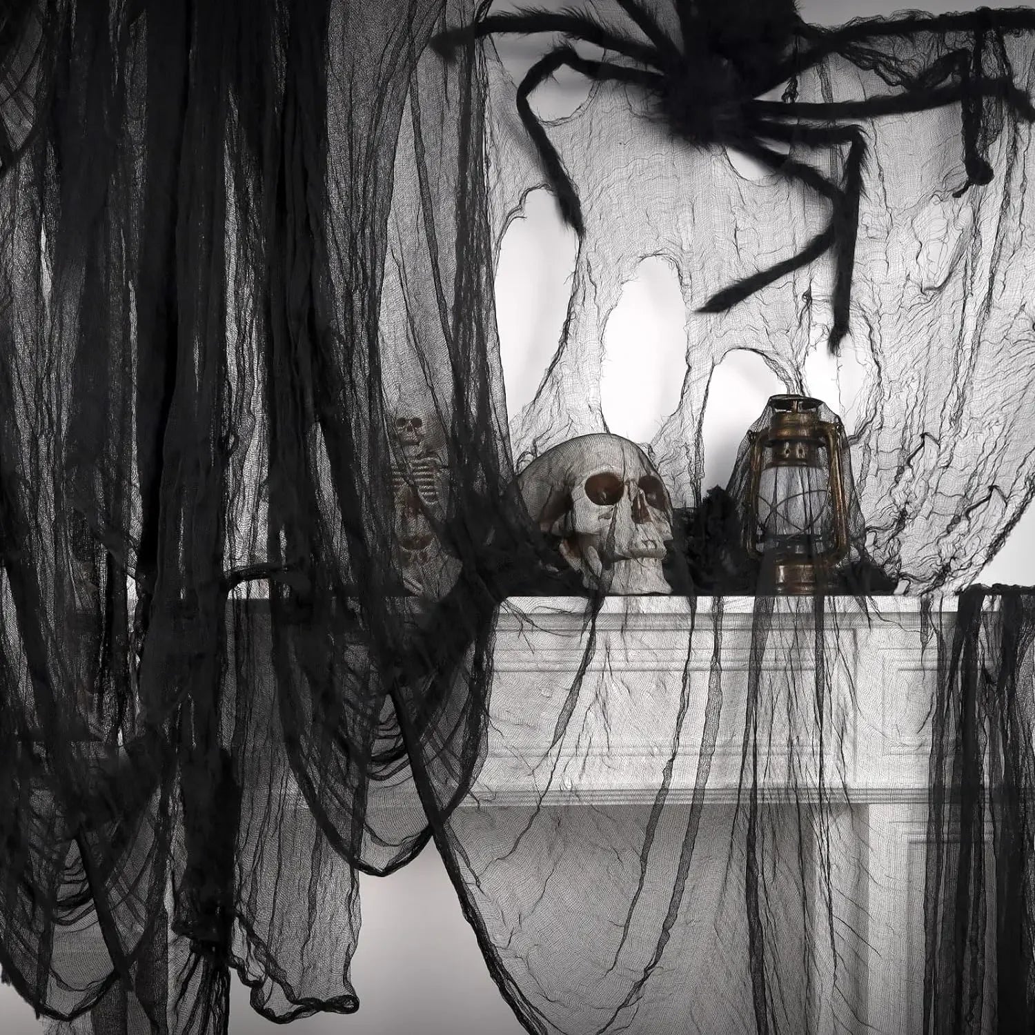 Halloween Black Gauze Outdoor Hanging Scary Gauze Ghost Cloth for Haunted House Scene Props Halloween Party Decoration Props