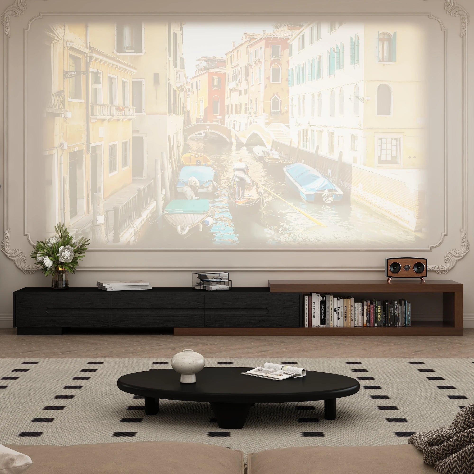 82-110'' Extendable TV Stand for Up to 120