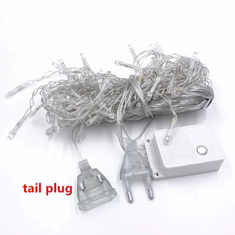 Outdoor Decoration 5m Droop 0.4-0.6m Curtain Icicle Led String Lights 220V 110V Garden Xmas Luminaria Garland Decorative Lights