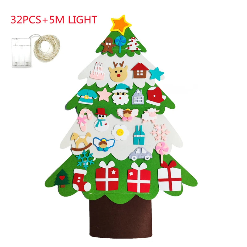 DIY Felt Christmas Tree Christmas Decoration for Home Navidad New Year Christmas Ornaments Santa Claus Xmas Kids Gifts