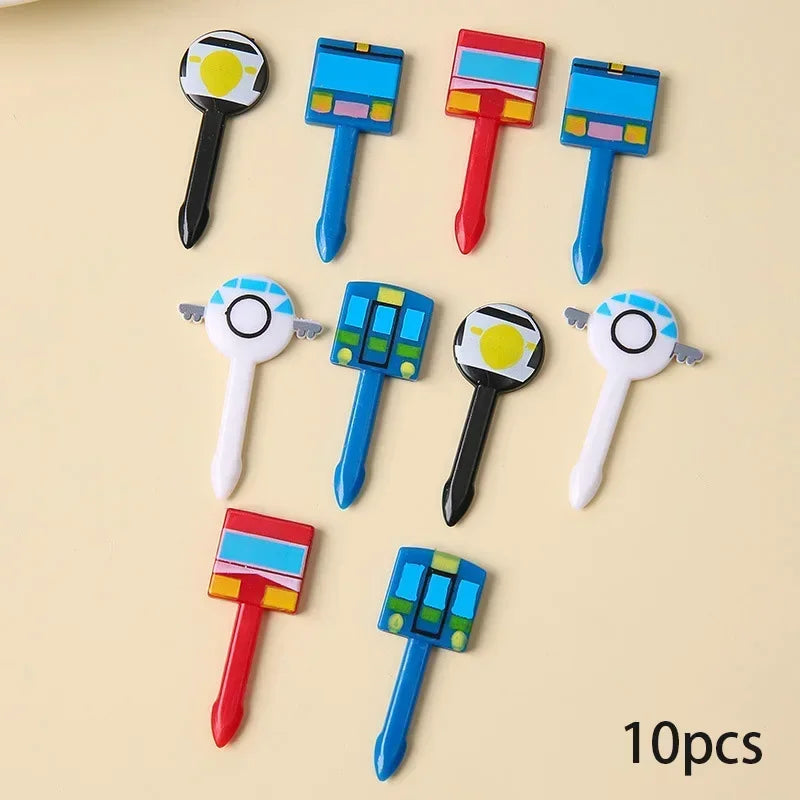 Halloween Series Plastic Fruit Fork Set Cute Cartoon Shape Cake Dessert Forks Decorations Children Lunches Toothpick Supplies
