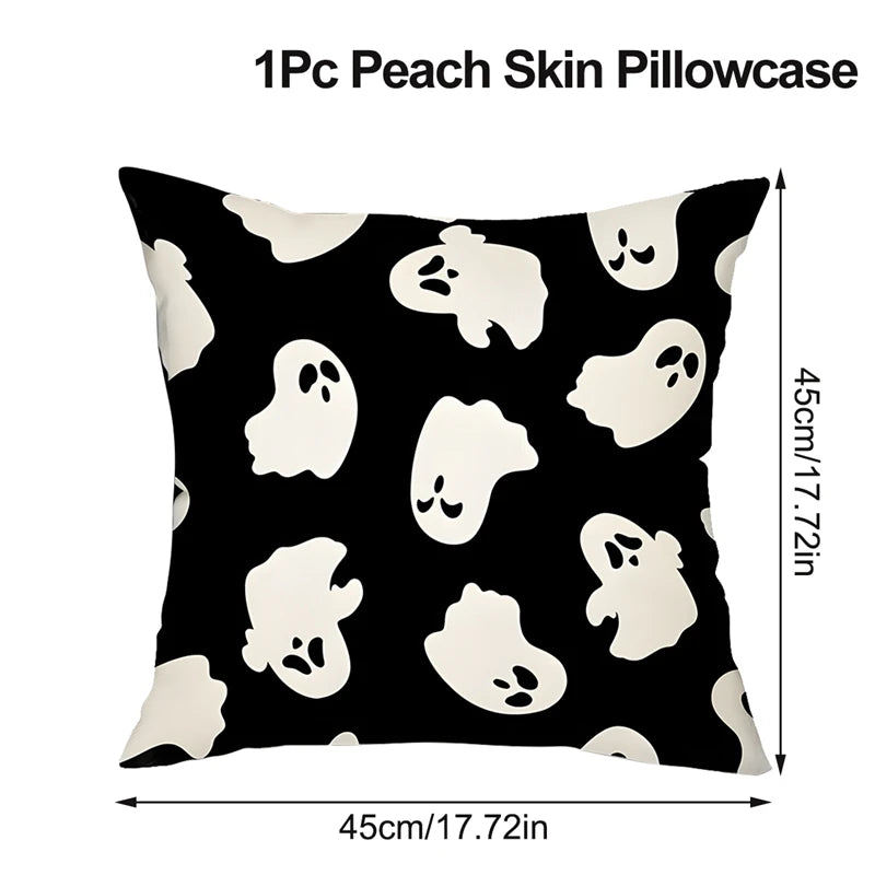 Halloween Linen Cushion Cover Trick or Treat Theme Pillowcase Cartoon Pumpkin Ghost Pillow Cover Halloween Party Decoration 2025