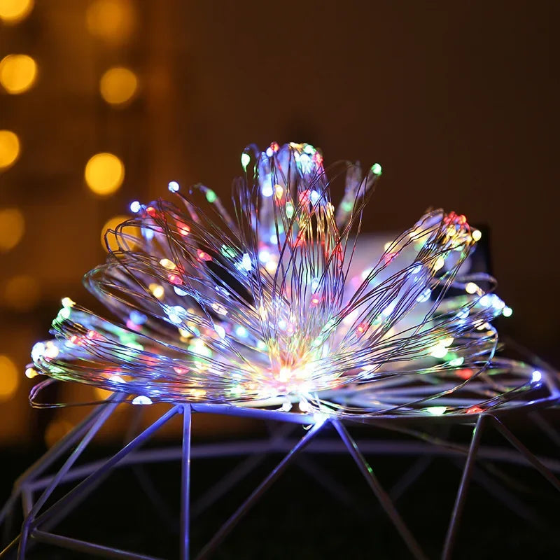 7M~42M Solar Power Fairy String Lights, Waterproof, Copper Wire, Christmas Party Garland, Outdoor Garden, Wedding