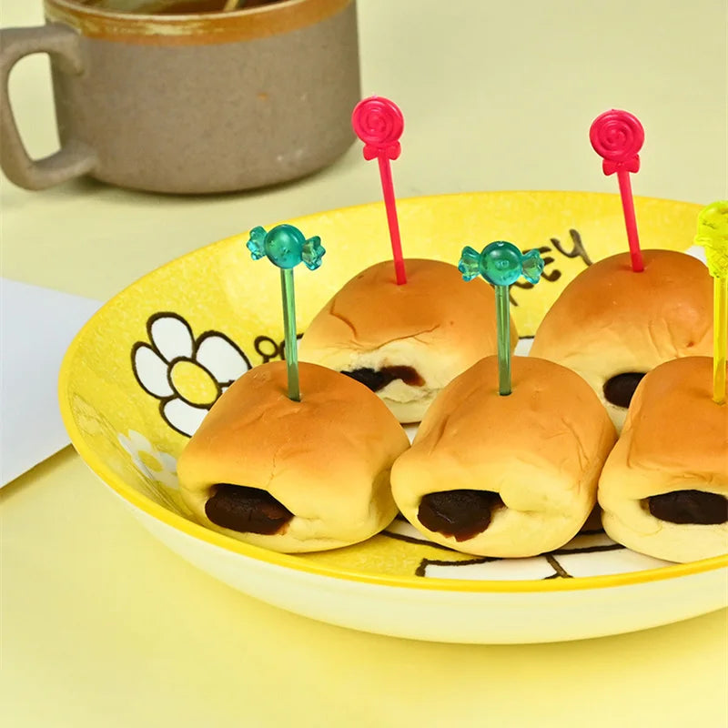 Halloween Series Plastic Fruit Fork Set Cute Cartoon Shape Cake Dessert Forks Decorations Children Lunches Toothpick Supplies