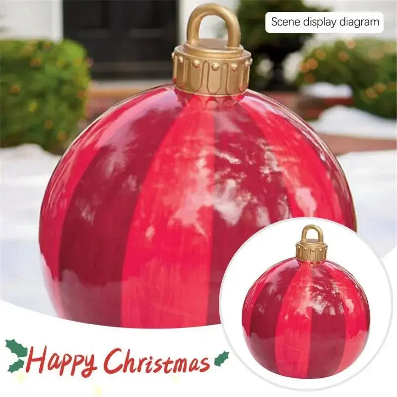 Big Outdoor Christmas Inflatable Decorated Ball 60cm PVC Giant Big Large Balls Xmas Tree Decorations Ball without Light Ornament