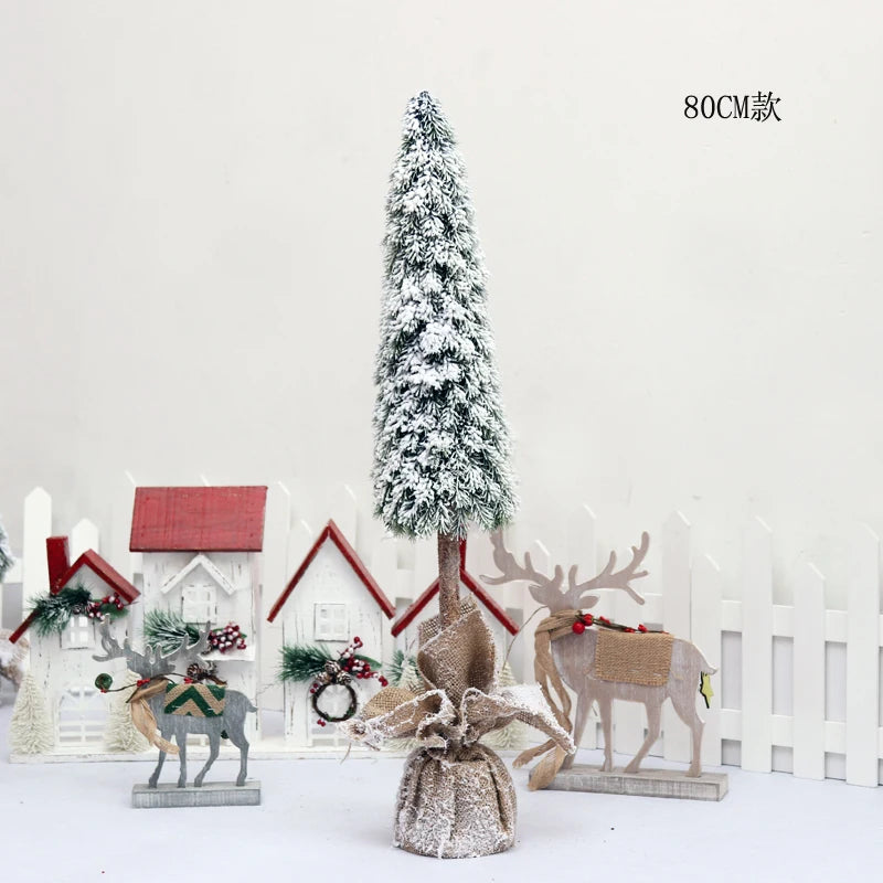 Christmas Snow Artificial White PE Tree Decoration Decor Home Party New Year Scene Shooting Ice Sculpture Museum Decoration Tree