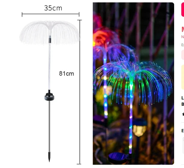 LED Solar Jellyfish Garden Lights Outdoor Waterproof Christmas Ornaments Yard Balcony Lawn Decoration Solar Powered Flowers Lamp