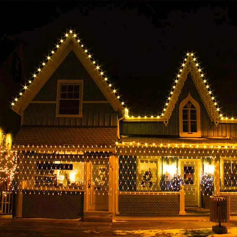 1M-36M LED Outdoor Fishing Net Christmas Fairy Lights Festoon Garden Street Garland Curtain Wedding Tree Ramadan Decoration 2026