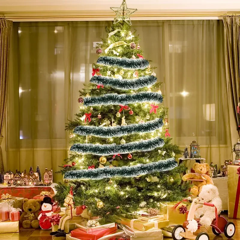 60/2m Christmas Green Cane Ribbons Garland Xmas Tree Ornaments Cane Ribbon Wreath Hanging Pendents DIY Home Party Decor Supplies