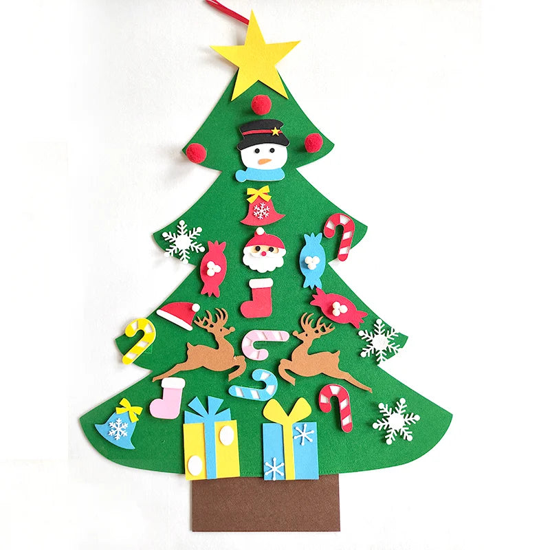 DIY Felt Christmas Tree Christmas Decoration for Home Navidad New Year Christmas Ornaments Santa Claus Xmas Kids Gifts